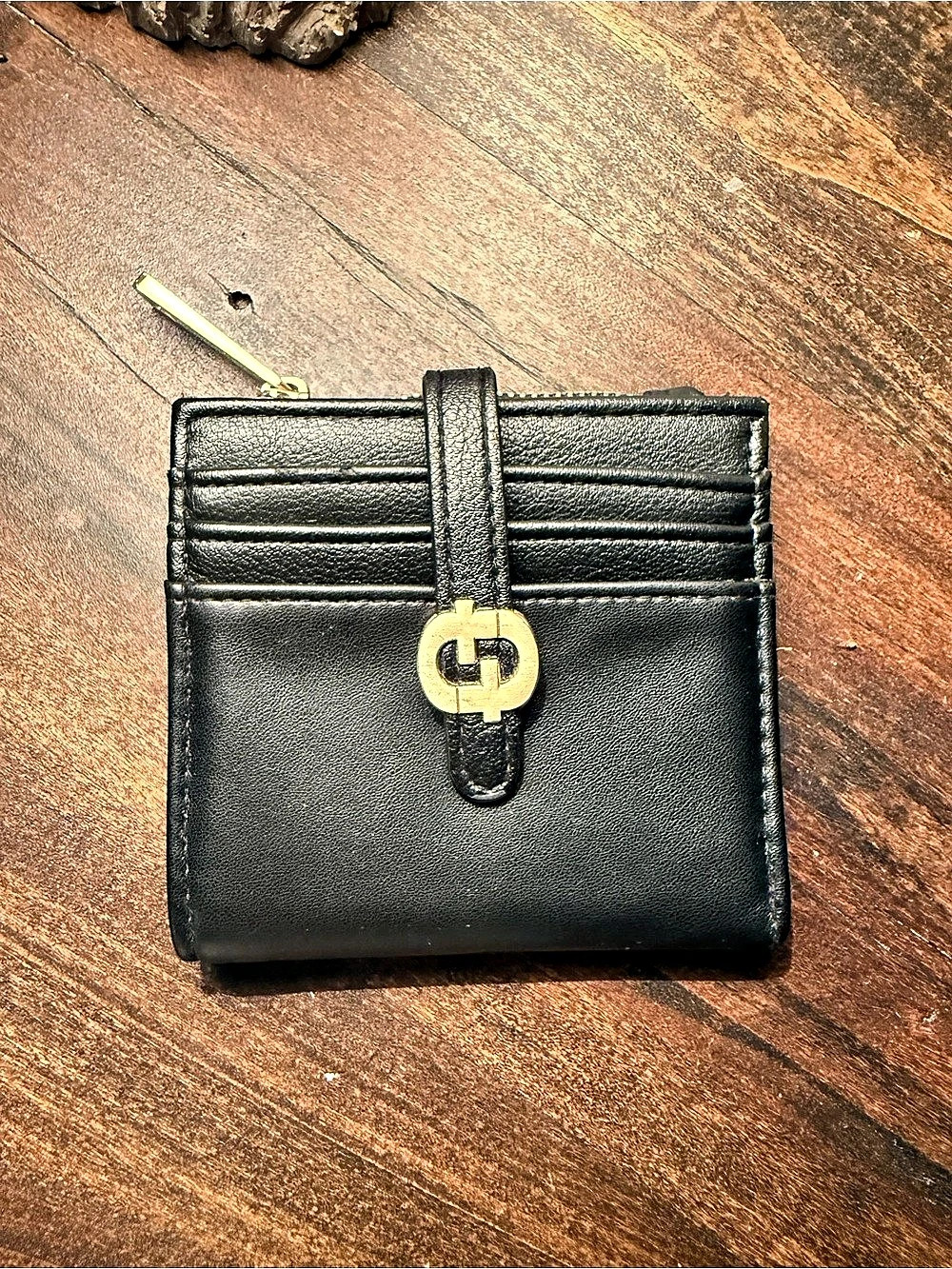 Black Wallet Gold-Tone Hardware